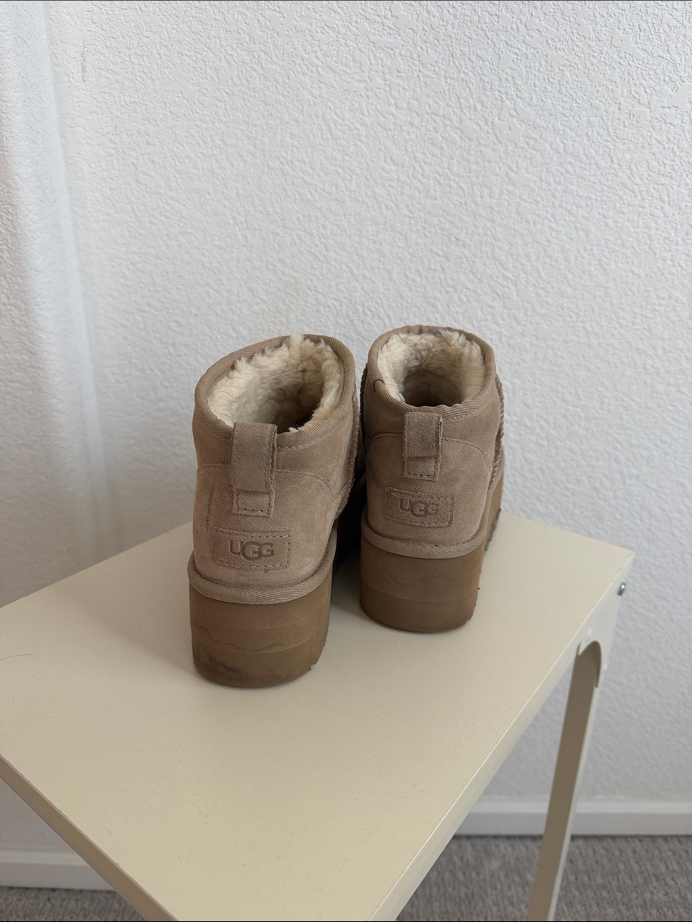 UGG Platform Suede Slip-On Bootie in Taupe - Picture 3 of 4